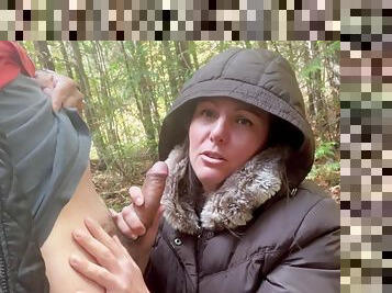 Sucking &amp; Fucking In The Woods With Creampie