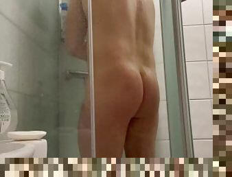 bañando, amateur, gay, paja, europeo, euro, ducha, a-solas, musculada