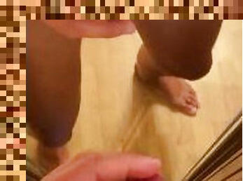 Cumshot on a mirror