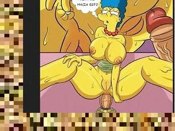La muy zorra de marge se folla a Ned Flanders cuando homero no estaba en casa, comic español hd