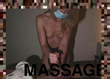 branlette, massage, blonde, bite