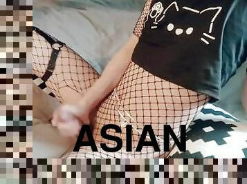 asiatique, masturbation, amateur, ados, gay, allemand, résille, mignonne, parfait, solo