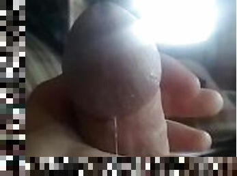 Big dick teasing precum drip