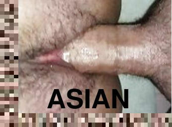 asiatisk, orgasme, amatør, udløsning, kæmpestor-pik, japans, creampie, synsvinkel, fillipinsk, pik