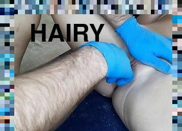 Master of waxing massive cuming on client ass