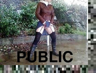 Skirt public piss