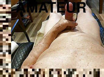 masturbation, vieux, amateur, ejaculation-sur-le-corps, énorme-bite, gay, branlette, joufflue, ejaculation, plus-agée