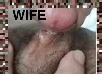 Playing with his wife's greedy pussy