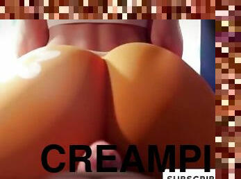 Girl Riddiang At Creampied Inside Pussy!