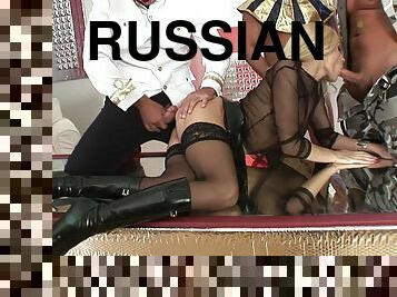 Hot Russian blonde Lara gets DP banged with four cocks in group sex orgy GP1276 - AnalVids