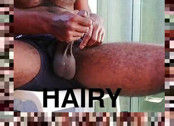 Hairy Black Daddy Showing Off