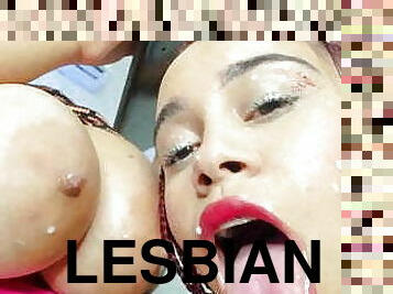 tetas-grandes, pezones, lesbiana, leche, lactando