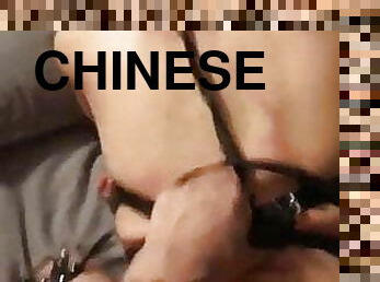 Slutty Chinese love to be slave, calls male colleague,fucks