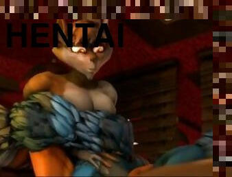 penetração-de-braço, a-três, anime, hentai, 3d