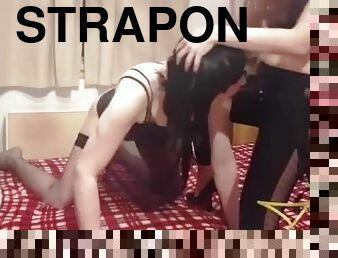 strap-on, anal, leksak, bdsm, slav, slyna, bitch, bondage, dominans, femdom