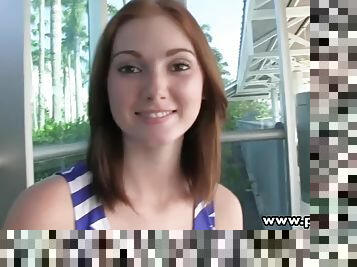 Pale Redhead Pick Up Teen Facialized