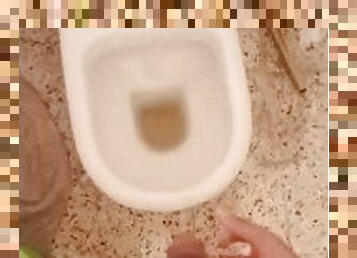 Massive male piss by a curved soft BBC