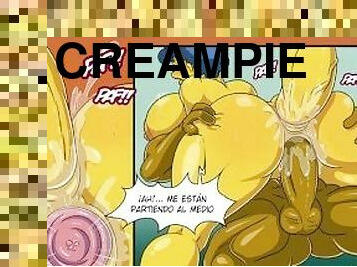 Marge Recibe Doble Penetracion Con Creampie - The Simpsons Hentai
