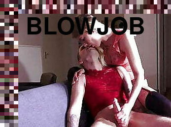 Blonde mistress fingering her slave&#039;s butt