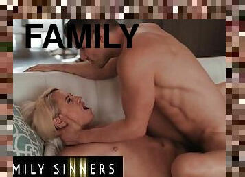 Family Sinners - Curvy housewife Helena Locke cucks her husband with Stepsons big dick