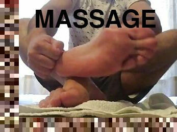 poilue, gay, massage, pieds, fétiche, solo, jambes