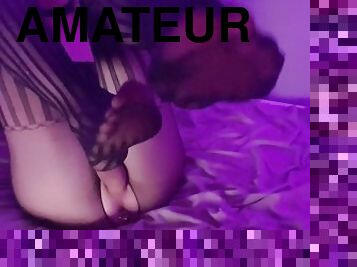 masturbation, amateur, anal, ados, jouet, pieds, bas, ejaculation, blonde, lingerie