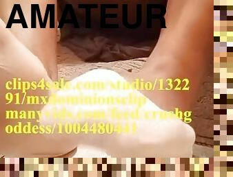 amateur, esclave, pieds, fétiche, solo, en-nylon