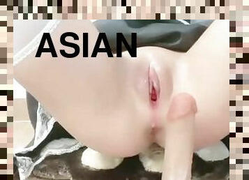 asiatisk, onani, orgasme, fisse-pussy, sprøjte, amatør, teenager, legetøj, dildo, solo