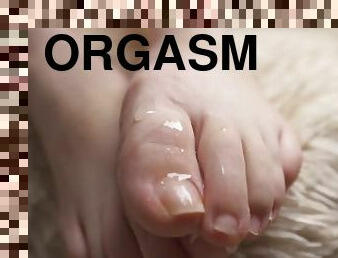 orgasme, legetøj, bdsm, par, fødder, synsvinkel, sperm, elskerinde, femidom, ben