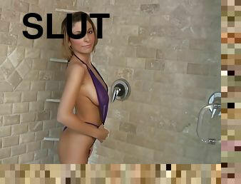 Hot Teen Slut Brittany Masturbating In The Shower