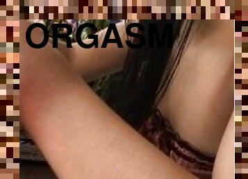 orgasmo, público, amador, babes, adolescente, brinquedo, dildo