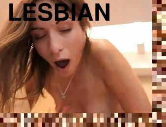 Hot sexy lesbian fuck in kitchen