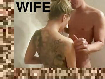kąpiel, żona, amatorskie, hardcore, w-domu, para, pierwszy-raz, domatorka, prysznic, czeskie