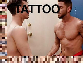 anal, gay, bout-a-bout, fétiche, uniformes, tatouage