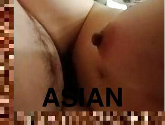 asiatisk, orgasme, squirt, amatør, creampie, høyskole, juicy, suging