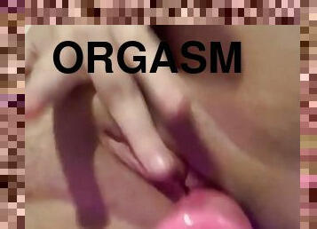 playing with my vibrator teasing my pink clit