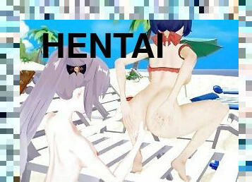 fête, plage, pieds, hentai, 3d, fétiche