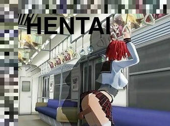 öffentliche, schulmädchen, dilettant, anal-sex, beule-schuss, auto, rothaarige, anime, hentai, 3d