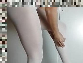 vieux, collants, pisser, amateur, milf, maman, sale, culotte, mère, plus-agée