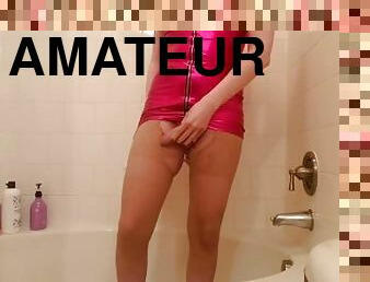 gros-nichons, masturbation, collants, pisser, amateur, énorme-bite, sale, solo, bite, alcool