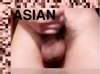 asiatique, masturbation, amateur, ejaculation-sur-le-corps, gay, branlette, secousses, ejaculation, solo, minet