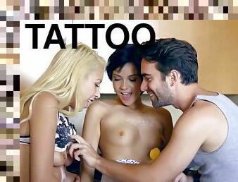 Excellent Adult Clip Tattoo Craziest With Carmen Caliente And Cadey Mercury