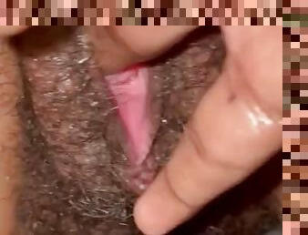 berambut, orgasme, vagina-pussy, muncrat, amatir, berkulit-hitam, antar-ras, remaja, permainan-jari