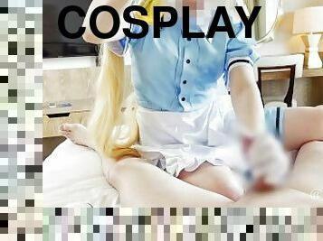 ?Cosplay? Japanese Cosplayer femdom Lotion Glove handjob ???????????S ?? ?????????