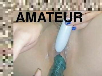 ?Cuffed Whore A'Muñeca Toys Clit w/FrankDbest Fills Her Twat w/Big Dildo?