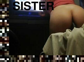 OBSERVING my TEEN STEPSISTER MASTURBATING while WATCHING 1 THREESOME BBC PORN VIDEO