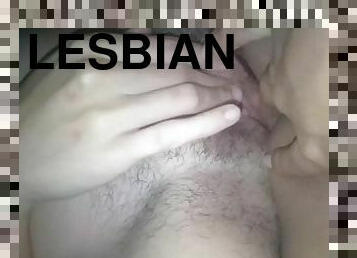 masturbation, fitta-pussy, amatör, lesbisk, tonåring, par, fingerknull, flickvän, brunett