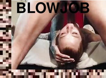 amatør, blowjob, stor-pikk, tenåring, deepthroat, rødhåret, rimjob, pikk