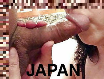 asiatisk, fru, mogen, avsugning, milf, hemmagjord, japansk