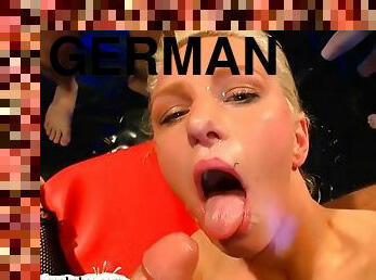 Dirty German Sluts Gets Ganged And Banged Before Getting Covered In Cum